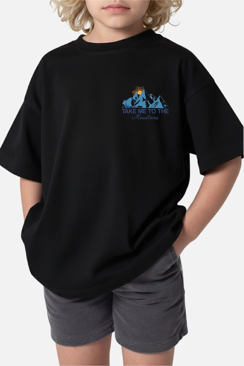 Camiseta Oversized Infantil - TAKE ME TO THE MOUNTAIS