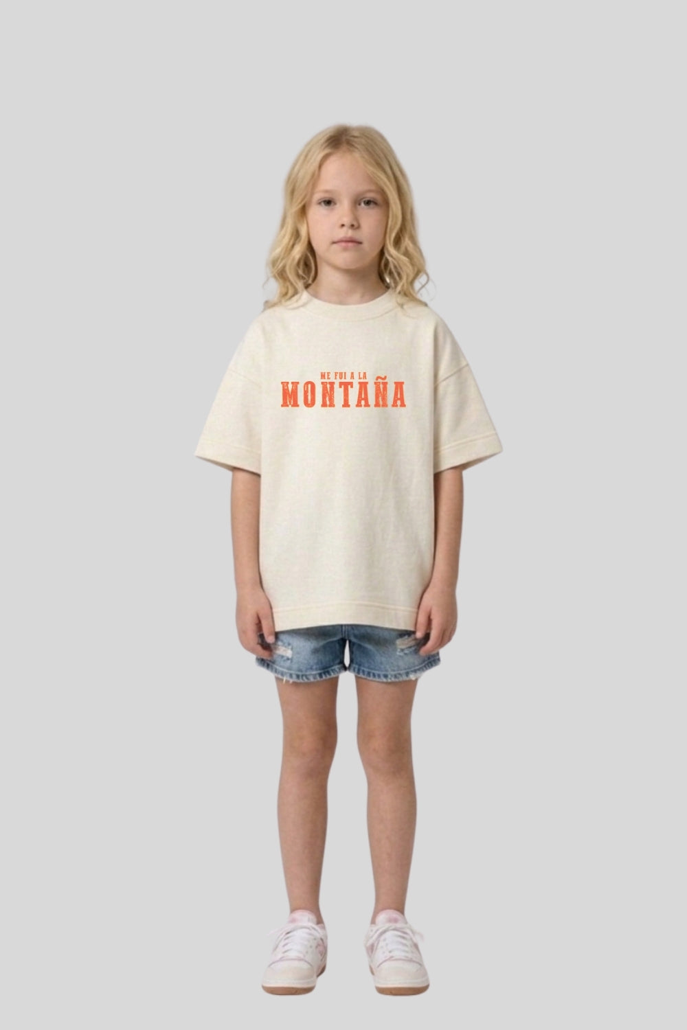 Camiseta Oversized Infantil - Me Fui a La Montana